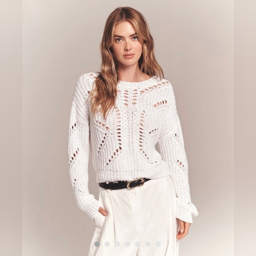NAADAM Pointelle Luxe Chunky Cotton Knit Women's Sweater Small